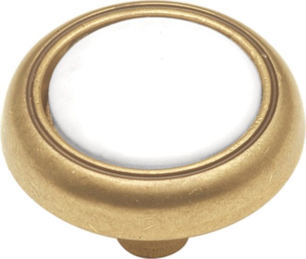Tranquility Collection Knob 1-3/16'' Diameter Lancaster Hand Polished & White Finish P709-W