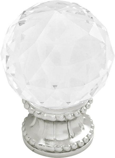 Chautauqua Collection Knob 1-3/8'' diam Glass with Polished Nickel Finish B074589-GL14