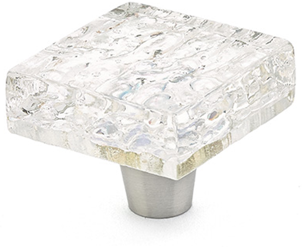 Ice Knob, Square, Clear Pearl, 1-1/2'' 34-PCL