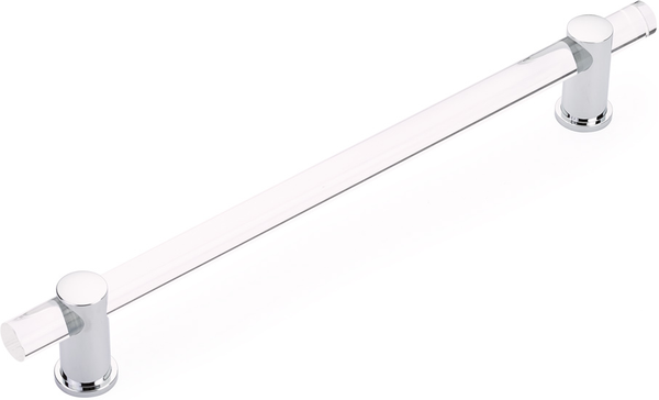 Lumiere Appliance Pull, NON-Adjustable Clear Acrylic, Polished Chrome, 12'' cc 402-26