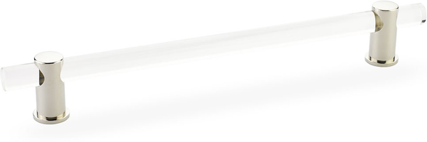 Lumiere Pull, Adjustable Clear Acrylic, Polished Nickel, 8'' cc 408-PN