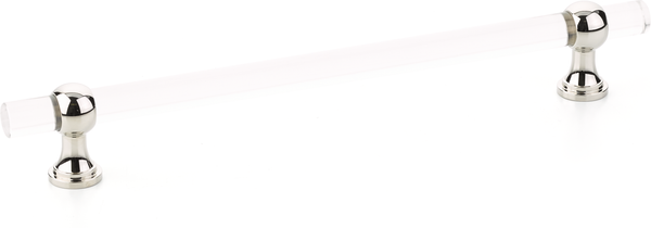 Lumiere Transitional Pull, Adjustable Clear Acrylic, Polished Nickel, 8'' cc 418-PN