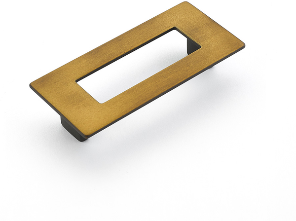 Finestrino Pull, Rectangle, Burnished Bronze, 96 mm cc 444-BRBZ
