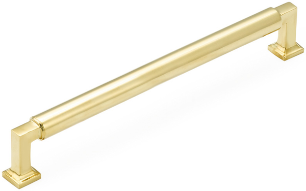 Haniburton Pull, Unlacquered Brass, 8'' cc 478-UNBR