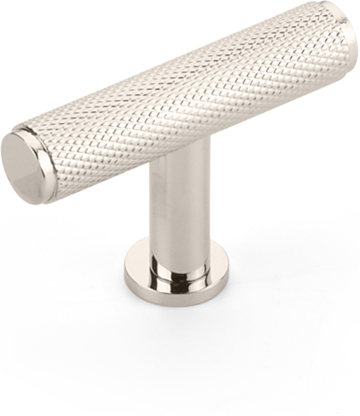 Pub House T-Knob, Knurled, Polished Nickel, 2'' 5001-PN