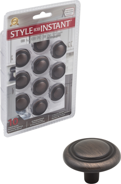 Retail Pack Hardware 1-1/4'' Diameter Mushroom Knob 202DBAC-R