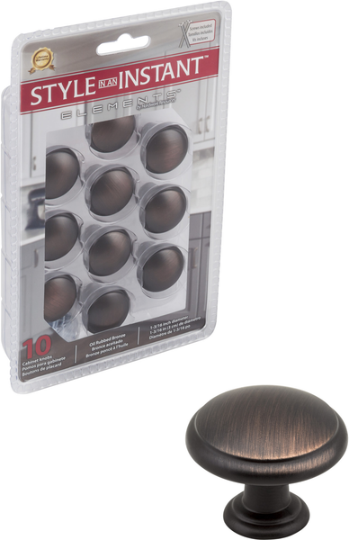 Retail Pack Hardware 1-3/16'' Diameter Mushroom Knob 3940-DBAC-R