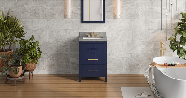 Katara 24'' Hale Blue Vanity, Steel Grey Cultured Marble Vanity Top, undermount rectangle bowl VKITKAT24BLSGR