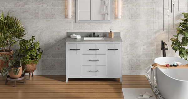 Katara 48'' Grey Vanity, Steel Grey Cultured Marble Vanity Top, undermount rectangle bowl VKITKAT48GRSGR Katara 48'' Grey Vanity, Steel Grey Cultured Marble Vanity Top, undermount rectangle bowl VKITKAT48GRSGR