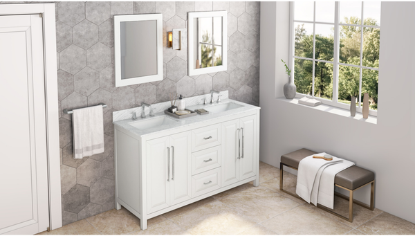 Cade 60'' White Vanity, double bowl VN2CAD-60-WH-NT