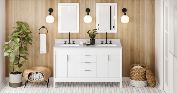 Theodora 60'' White Vanity, double bowl VN2THE-60-WH-NT