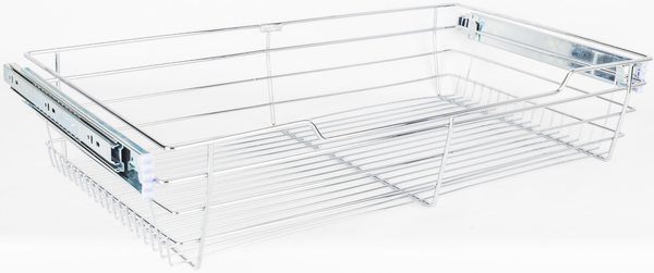 Pullout Closet Baskets Chrome Closet Pullout Basket with Slides 14''D x 23''W x 6''H POB1-14236CH