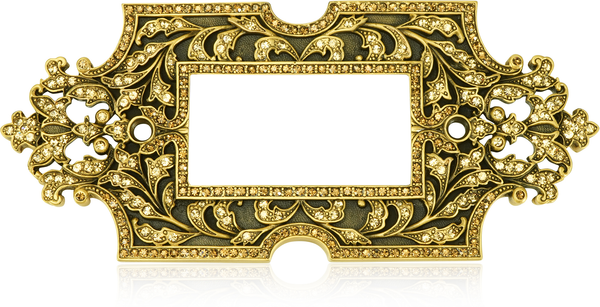 Single Gfi Switch Cover, Lt. Colorado & Smoke Topaz Crystal Museum Gold Finish 7865/9
