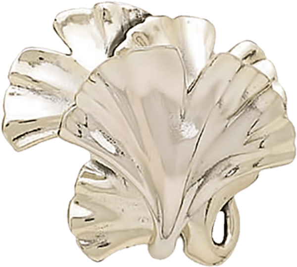 Edgar Berebi Arts & Craft Ginkgo Knob In Burnished Silver Plate 8185-6X