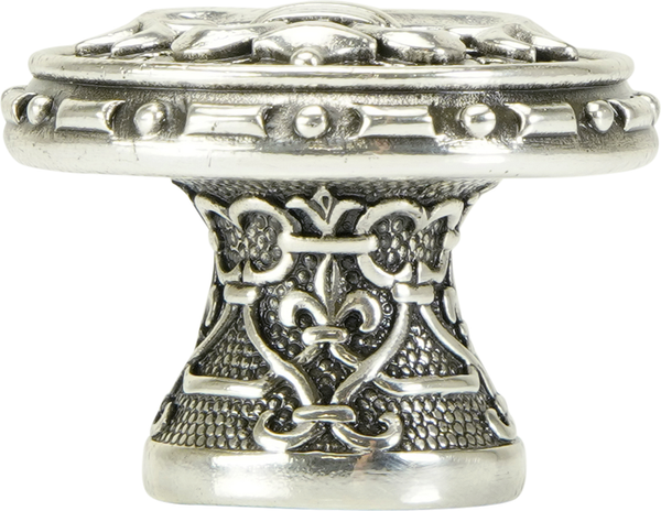Fleur De Lis Knob, Busnished Silver 8537/6