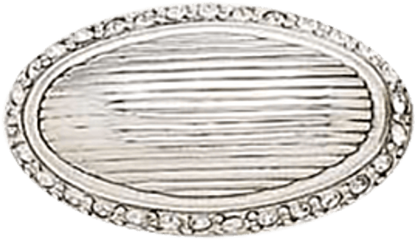Edgar Berebi Cambridge Oval Knob Decorated With Clear Swarovski Crystals In Burnished Silver Plate 8560-16