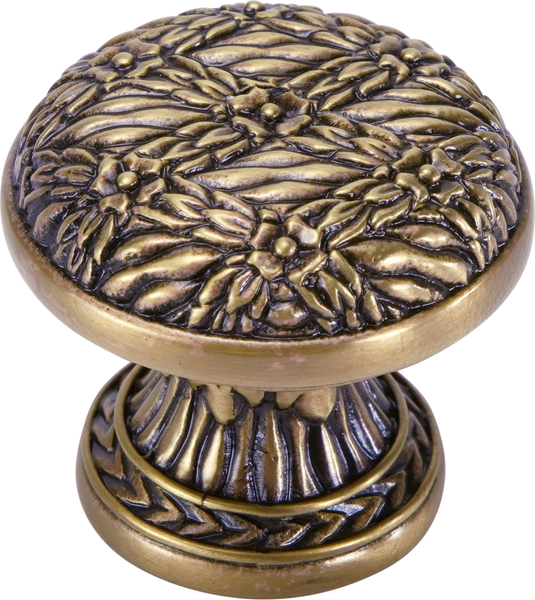 Edgar Berebi Regina Knob In Burnished Brass Plate 9636BB