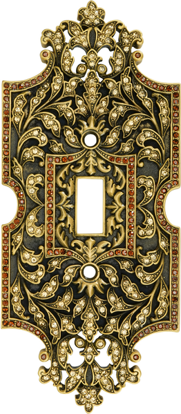 Switch Plates Single Toggle Switch Plate, Lt. Colorado & Smoke Topaz Crystal 7450/9