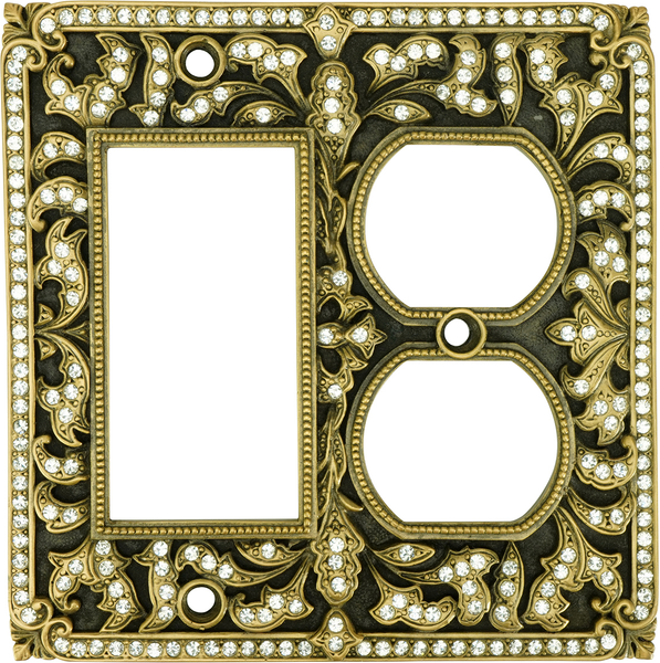 Switch Plates Single Gfi W/ Double Outlet, Clear Crystal 8906/1