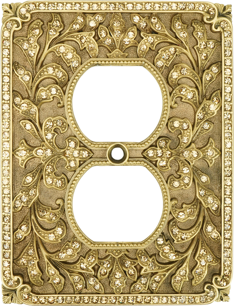 Switch Plates Dbl Outlet Switch Cover, Lt. Colorado Crystal 9587FG