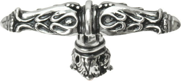 Acanthus leaves large knob Romanesque style with column base in Chalice. 1047-9