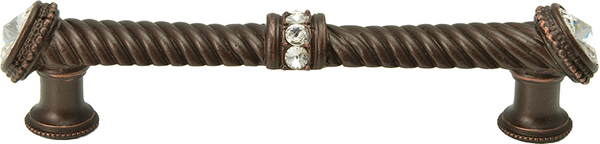 Caché 5'' cc large pull with end & center 7 rivoli Swarovski Clear Crystals 1200-22C