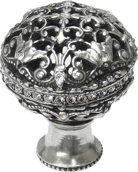 Juliane Grace large knob full round with Swarovski Clear Crystals in Chalice. 134-9C