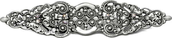 Juliane Grace elongated escutcheon with 18 Swarovski Clear & Aurore Boreale Crystals 135-11CAB