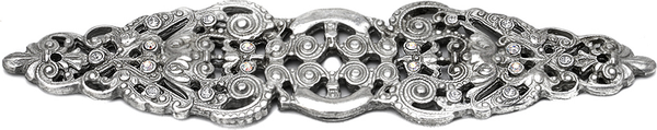 Juliane Grace elongated escutcheon with 18 Swarovski Clear & Aurore Boreale Crystals 135-9CAB