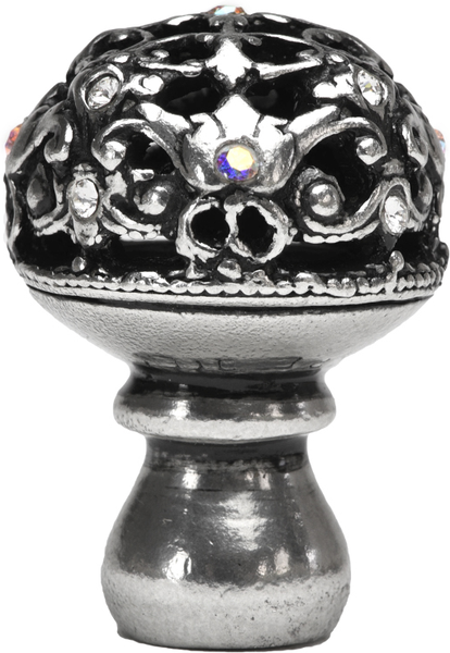 Juliane Grace medium knob full round with 13 Swarovski Clear & Aurore Boreale Crystals 139-9CAB