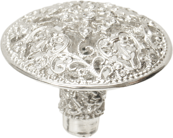 Juliane Grace large knob with 17 Swarovski Clear Crystals in Platinum. 146-24C