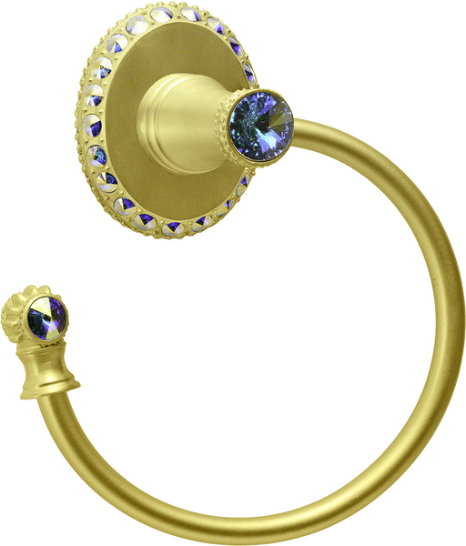 Caché II swing towel smooth ring left with Swarovski Aurore Boreale Crystals 1835-8AB