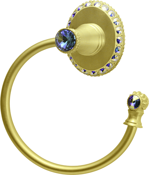 Caché II swing towel smooth ring right with Swarovski Aurore Boreale Crystals 1836-8AB