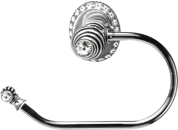 Caché ll large swing tissue reeded ring left with 42 rivoli Swarovski Crystals 1852R-9