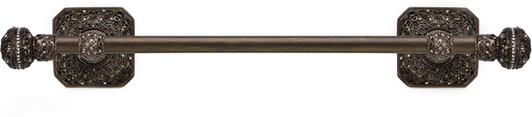 Juliane Grace 16'' cc towel bar with 350 Swarovski Clear Crystals with 5/8'' smooth center 4050-3C