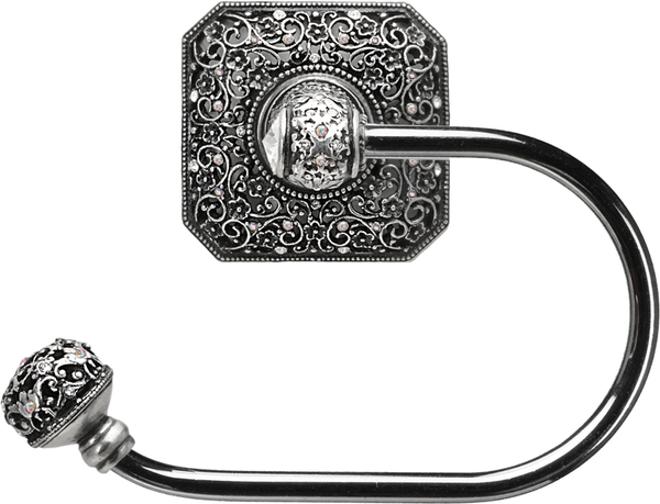 Juliane Grace swing tissue smooth ring left with 131 Swarovski Clear & Aurore Boreale Crystals 4056-9CAB