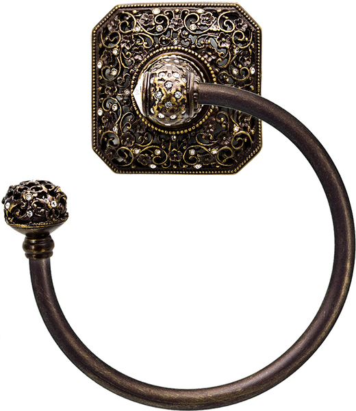 Juliane Grace swing towel reeded ring left with 131 Swarovski Clear Crystals 4058-3C