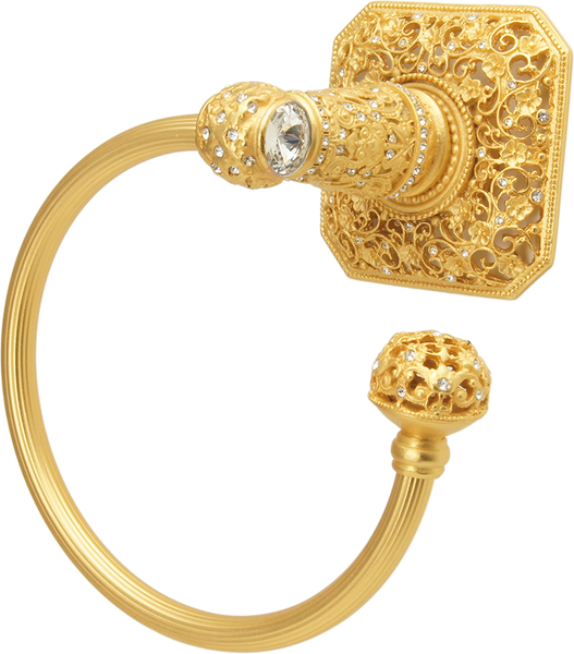 Juliane Grace swing towel reeded ring right with 131 Swarovski Clear Crystals 4059R-8C