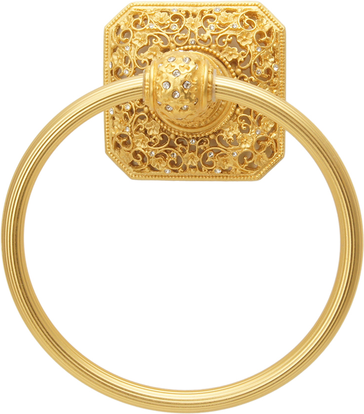 Juliane Grace full swing towel reeded ring with Swarovski Clear Crystals 4067R-8C