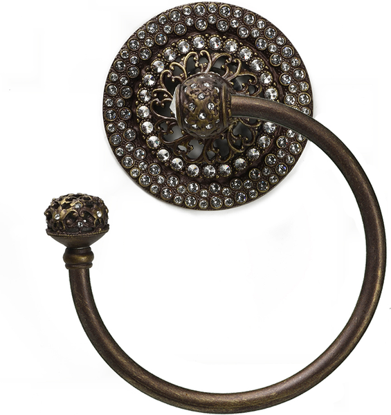 Juliane Grace II swing towel smooth ring left with 225 Swarovski Clear Crystals 4258-3C