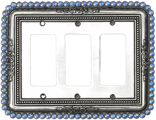 Cache Carpe Diem 5105-9AB Chalice triple rocker/GFI switchplate with 84 Swarovski Crystals 5105-9AB