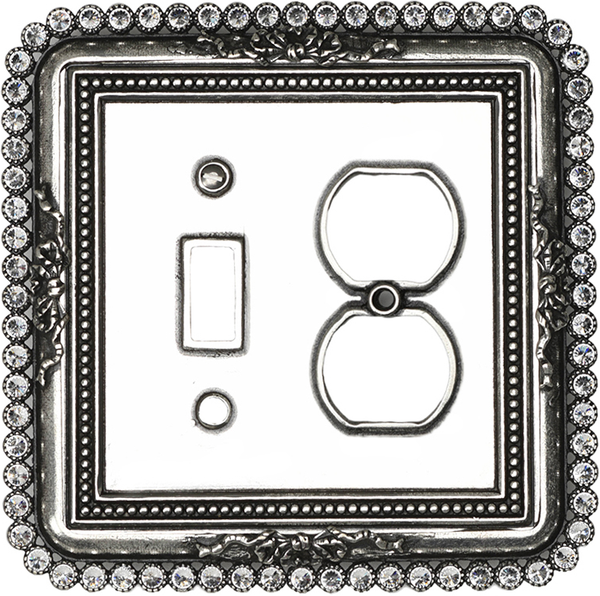 Cache Carpe Diem 5108-9C Chalice single toggle and single duplex outlet with 74 Swarovski Crystals 5108-9C