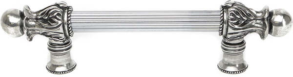 Acanthus 6'' cc with 5/8'' reeded center long pull Romanesque style in Chalice. 5550R-9