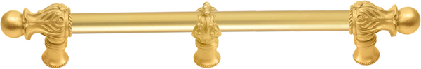 Acanthus 12'' cc with 5/8'' smooth center & center brace long pull Romanesque style in Gilded Mercury. 5557-8