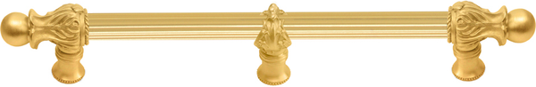 Acanthus 18'' cc with 5/8'' reeded center & center brace long pull Romanesque style in Gilded Mercury. 5558R-8
