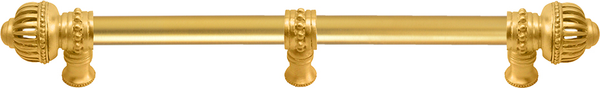 Cricket Cage 18'' cc with 5/8'' smooth center long pull & center brace large finial in Gilded Mercury. 5578-8