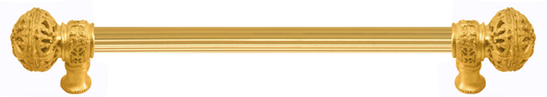 Juliane Grace 12'' cc with 5/8'' reeded center long pull large finial in Gilded Mercury. 5602R-8