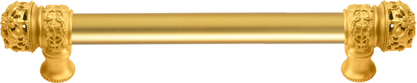 Juliane Grace 6'' cc with 5/8'' smooth center long pull small finial in Gilded Mercury. 5610-8