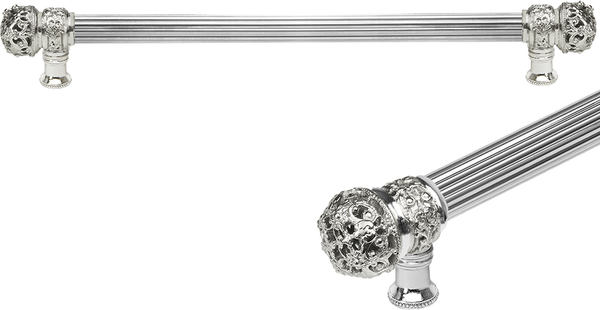 Juliane Grace 22'' cc with 5/8'' reeded center long pull small finial in Platinum. 5614R-24