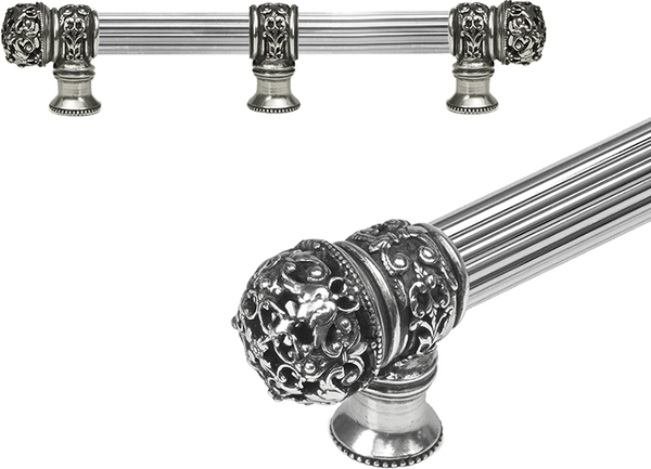 Juliane Grace 6'' cc with 5/8'' reeded center long pull & center brace small finial in Chalice. 5615R-9